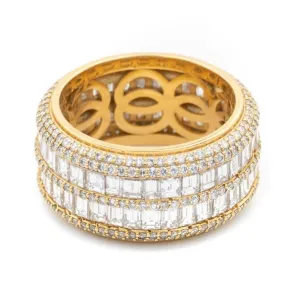Double Baguette Row Gold Ring