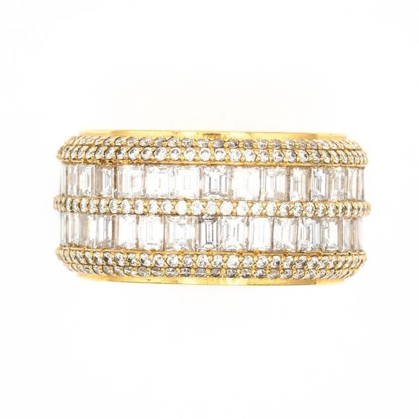 Double Baguette Row Gold Ring