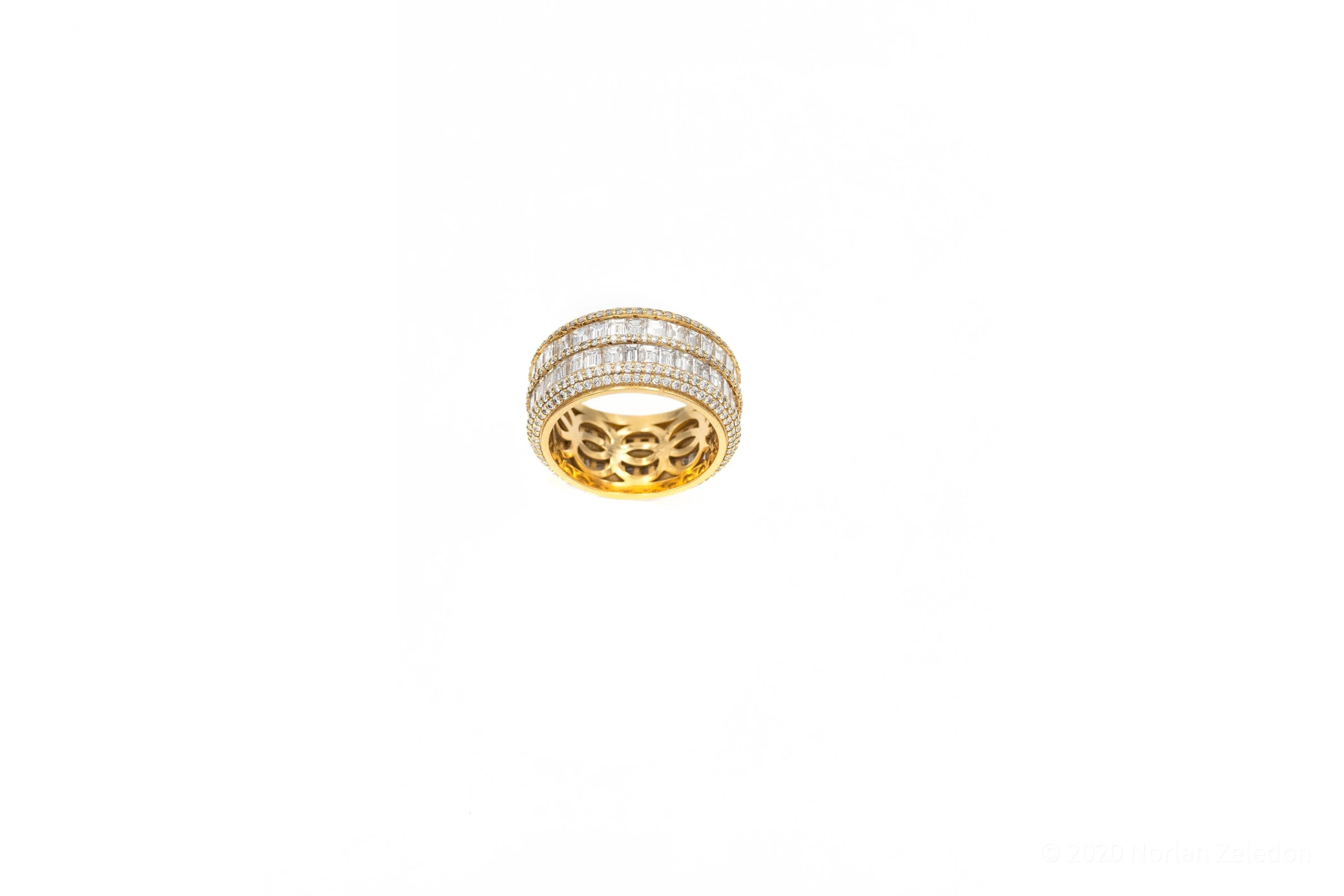 Double Baguette Row Gold Ring