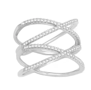 Double X Sparkle Ring
