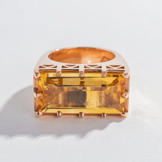 EAST WEST STATEMENT RING | CITRINE