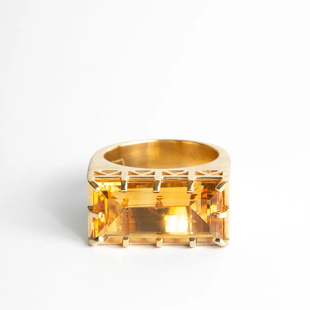 EAST WEST STATEMENT RING | CITRINE