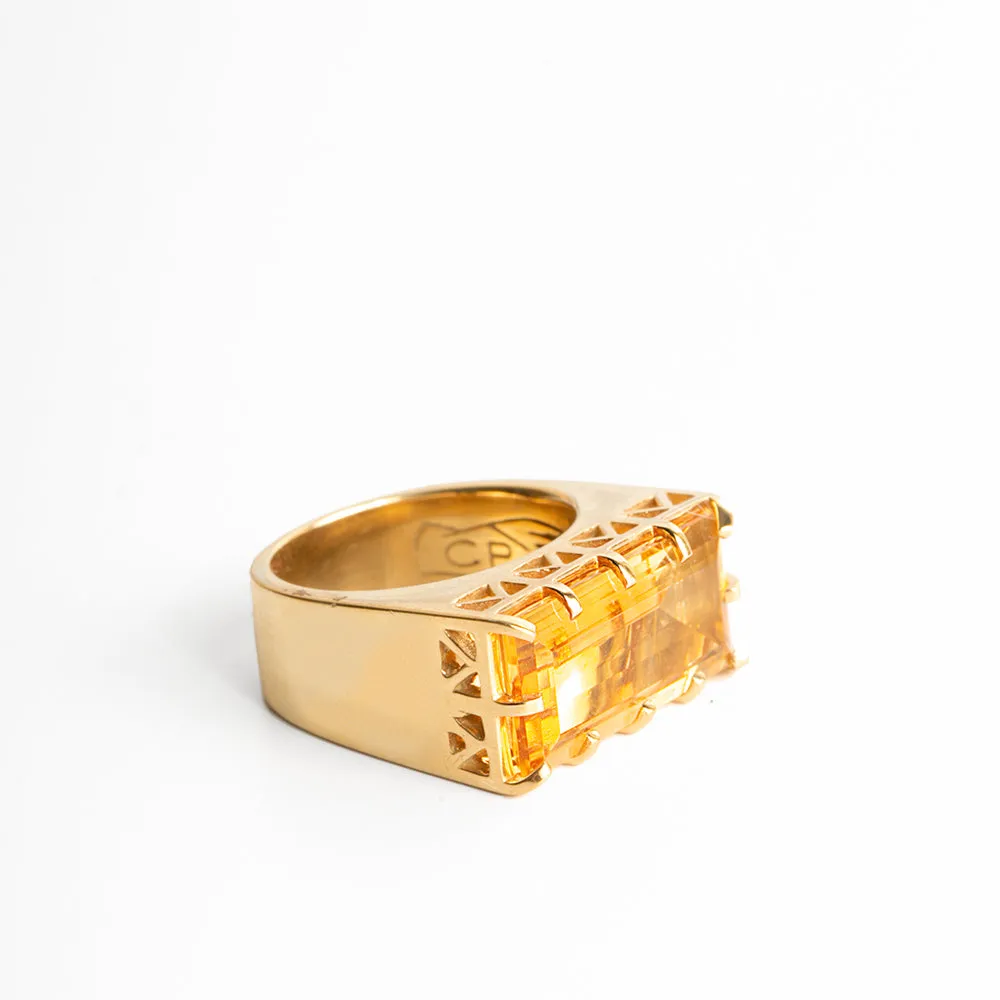 EAST WEST STATEMENT RING | CITRINE