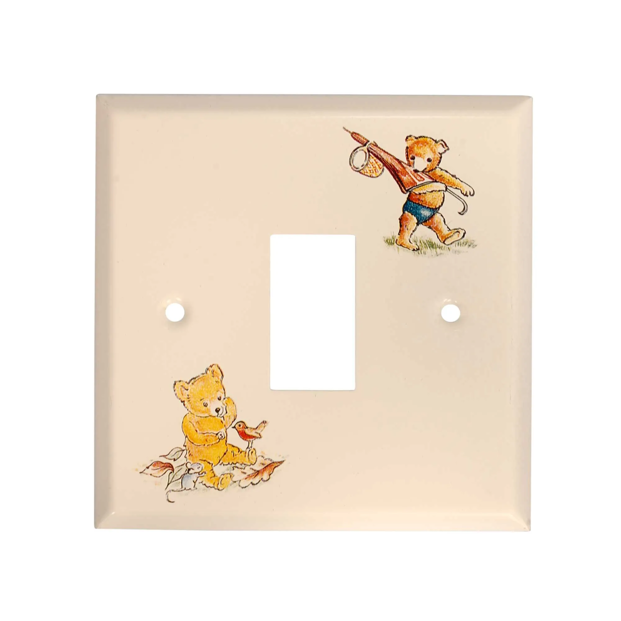 ElekTek Light Switch Conversion Cover Plate Single White Fresh Fruit Eternal Beau Teddy Bear