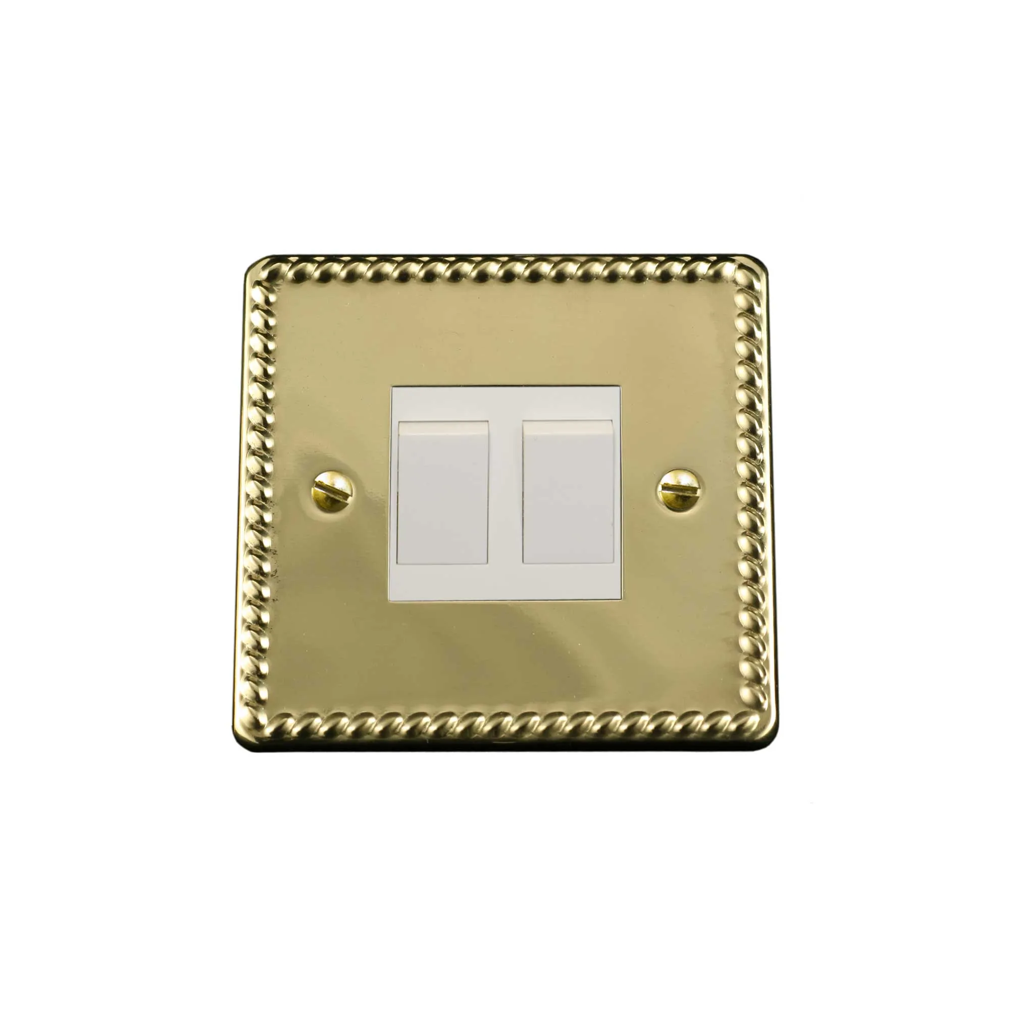 ElekTek Light Switch Conversion Metal Cover Plate Georgian Rope Brass No Wiring Single/Double