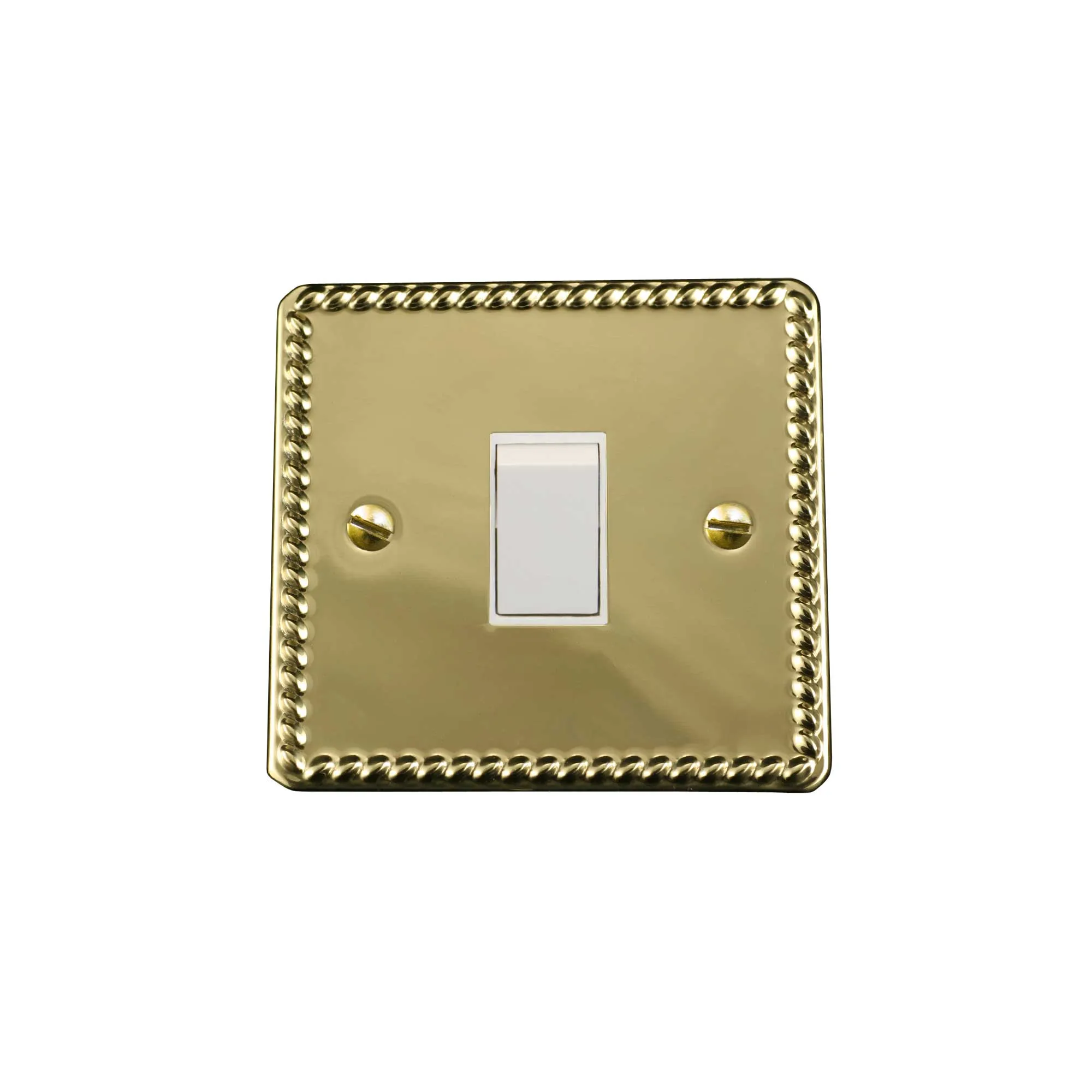 ElekTek Light Switch Conversion Metal Cover Plate Georgian Rope Brass No Wiring Single/Double