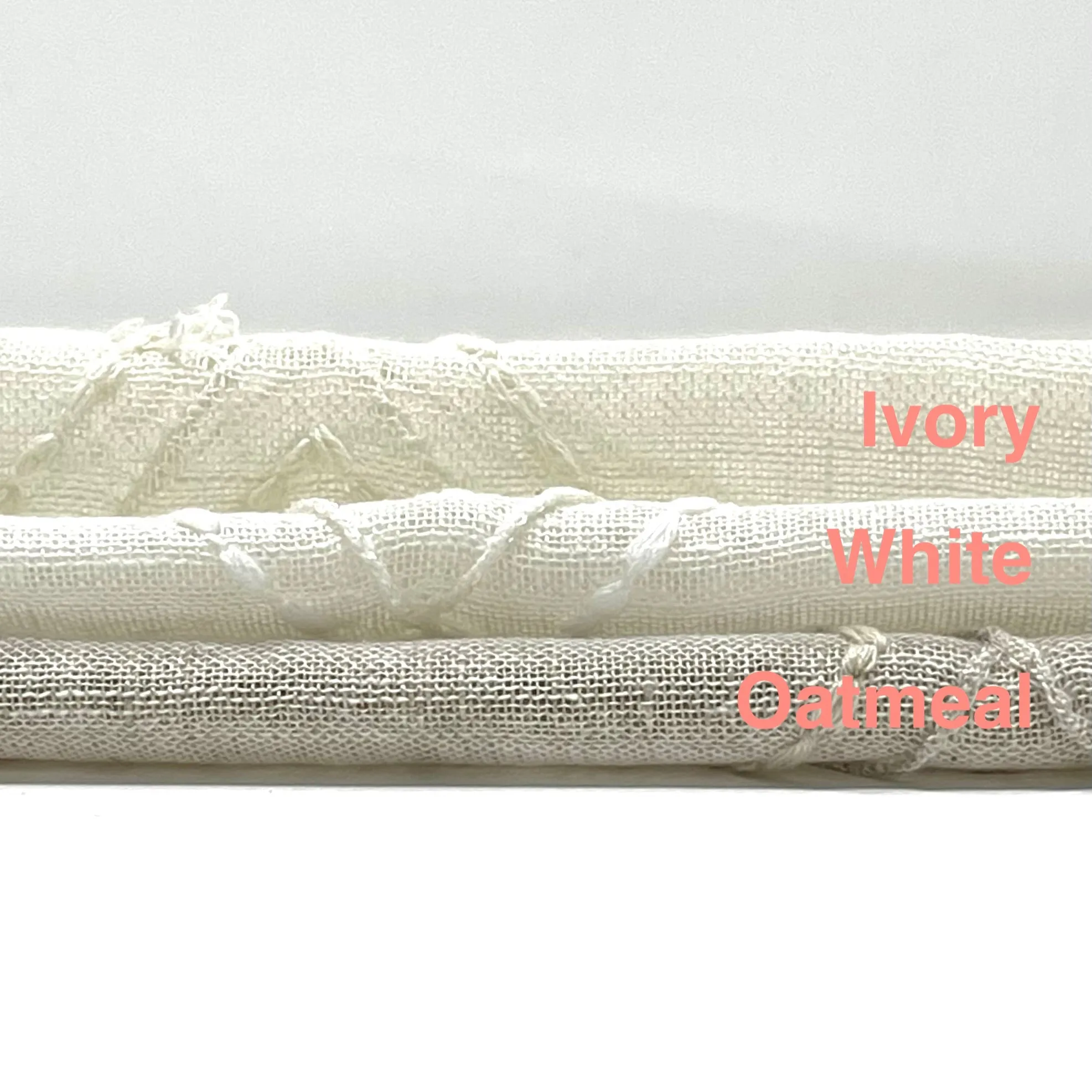 Embroidery Geometric Blend Linen Sheer Flat Roman Shade, Window treatment/CL1078