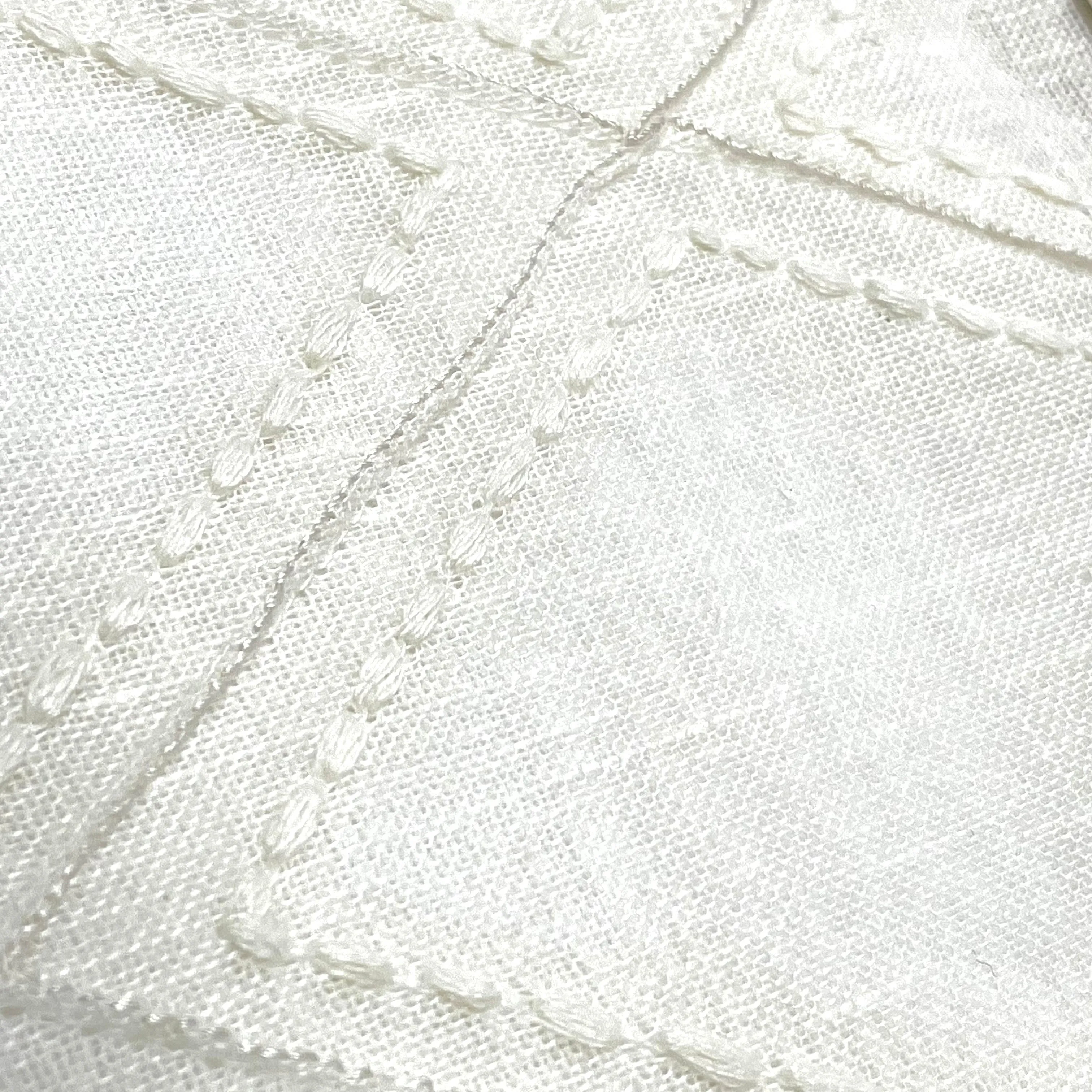 Embroidery Geometric Blend Linen Sheer Flat Roman Shade, Window treatment/CL1078