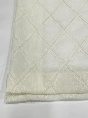 Embroidery Geometric Blend Linen Sheer Flat Roman Shade, Window treatment/CL1078