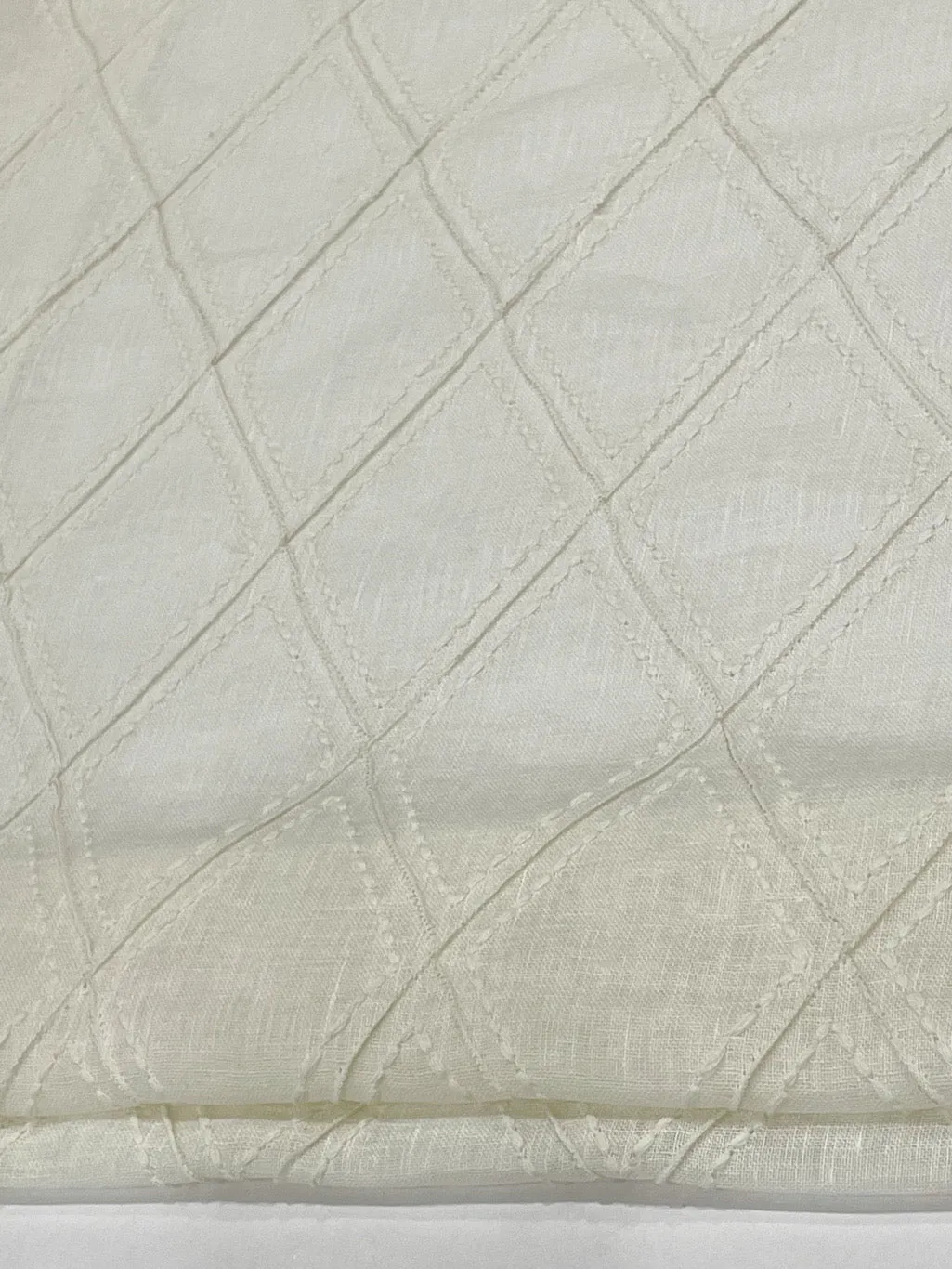 Embroidery Geometric Blend Linen Sheer Flat Roman Shade, Window treatment/CL1078