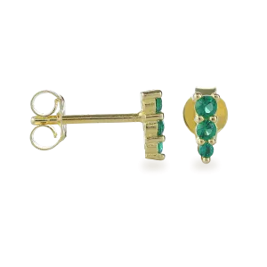 EMERALD PYRAMID STUD EARRING