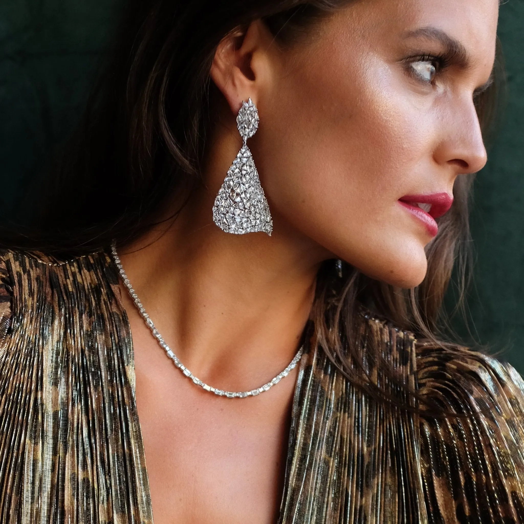 Enchanted Evening Vega Diamond Earrings in White Gold