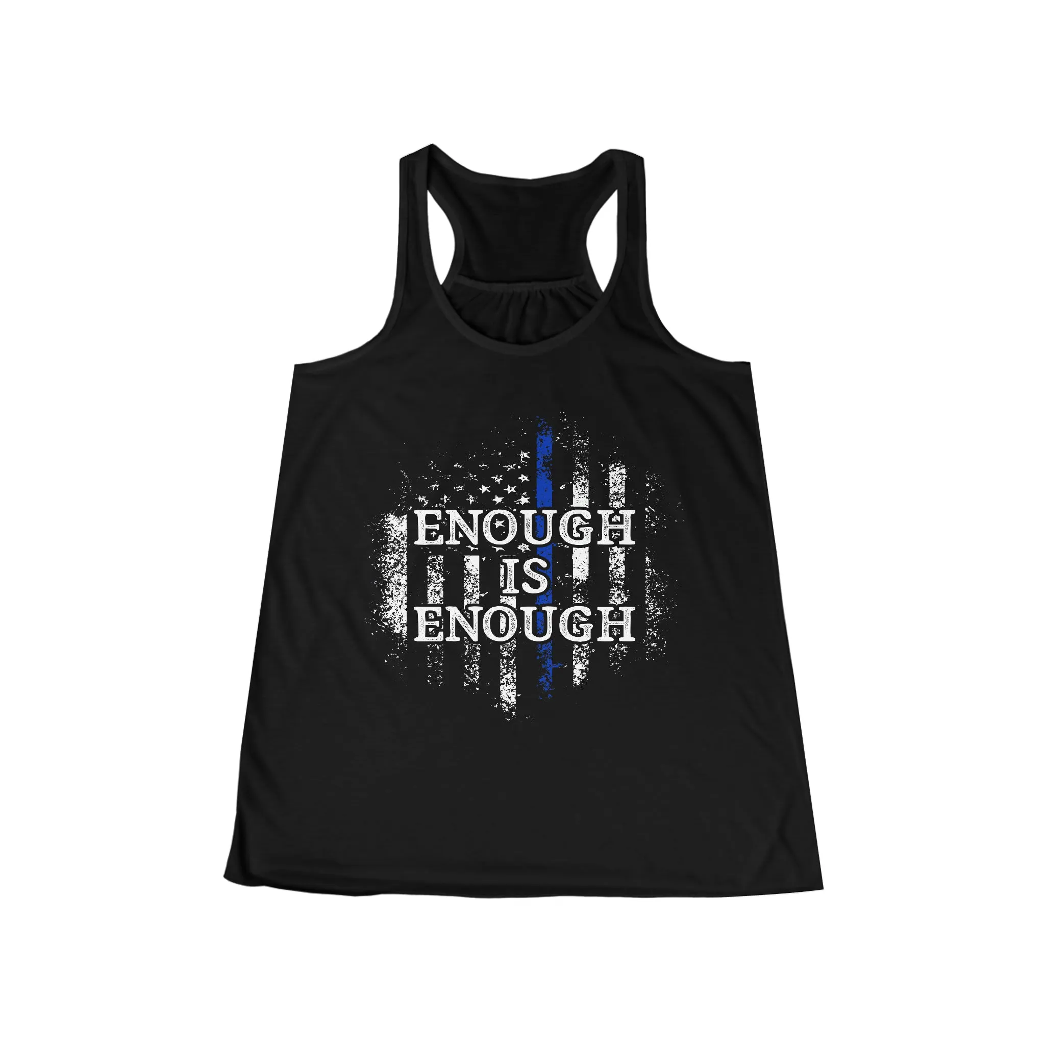 Enough Is Enough Distressed Flag © Flowy Racerback Tank