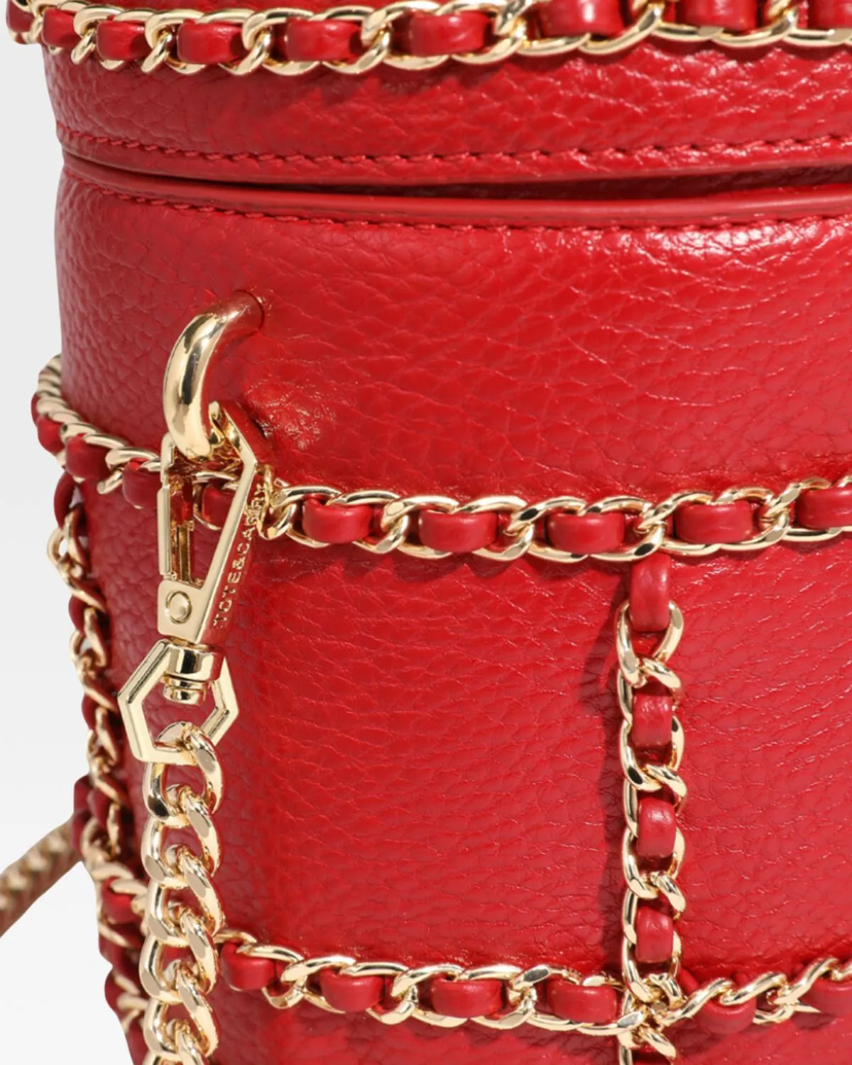Evening Mini Barrel Bag in Red