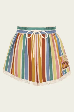 Everley Relaxed Short in Multi Stripe