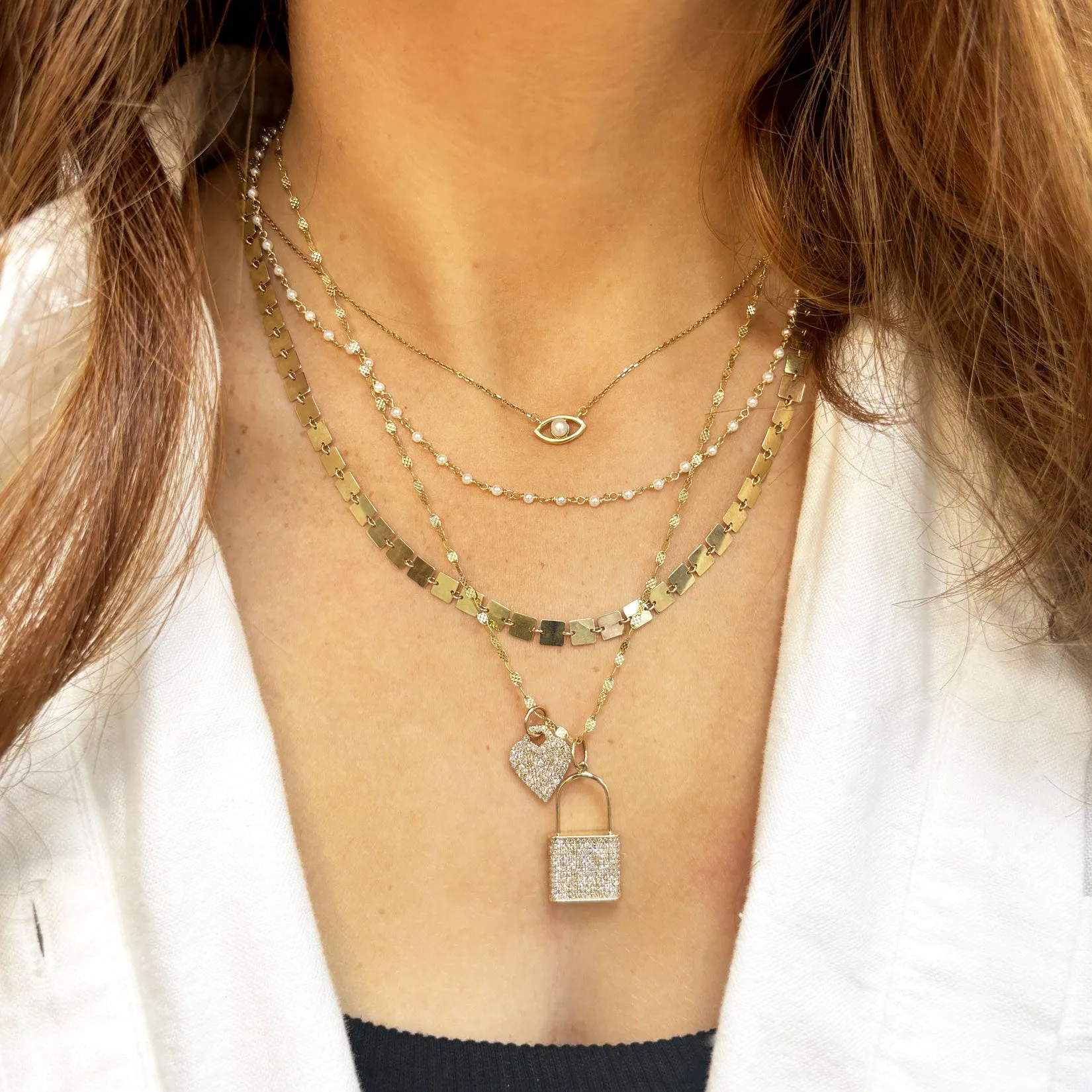 Evil Eye Pearl Necklace