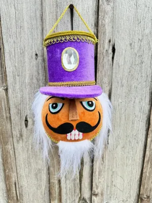 ***EXCLUSIVE*** 17"H x 7" Dia Nutcracker Soldier Head: Purple, Brown