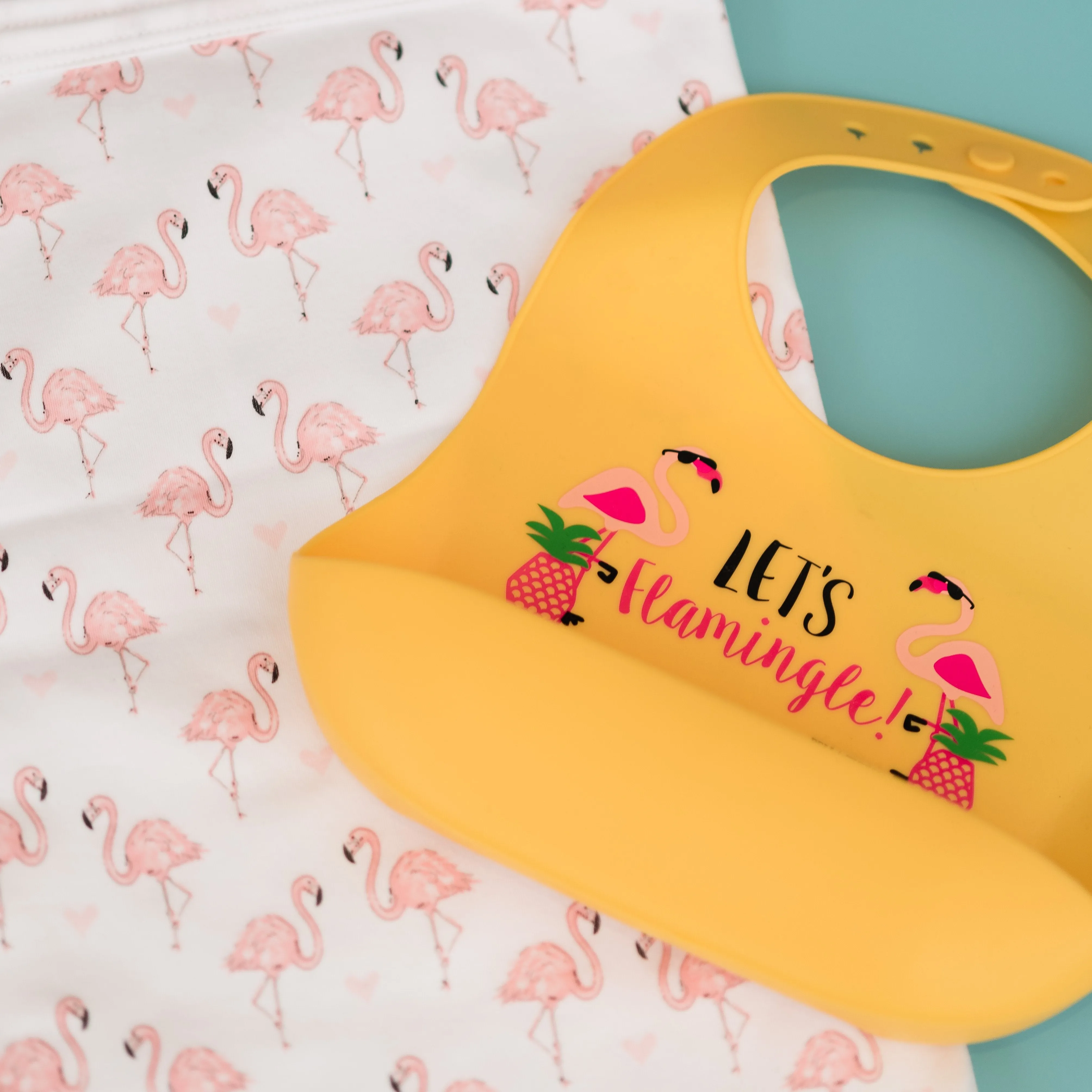 Exclusive! Let's Flamingle Catch Bib