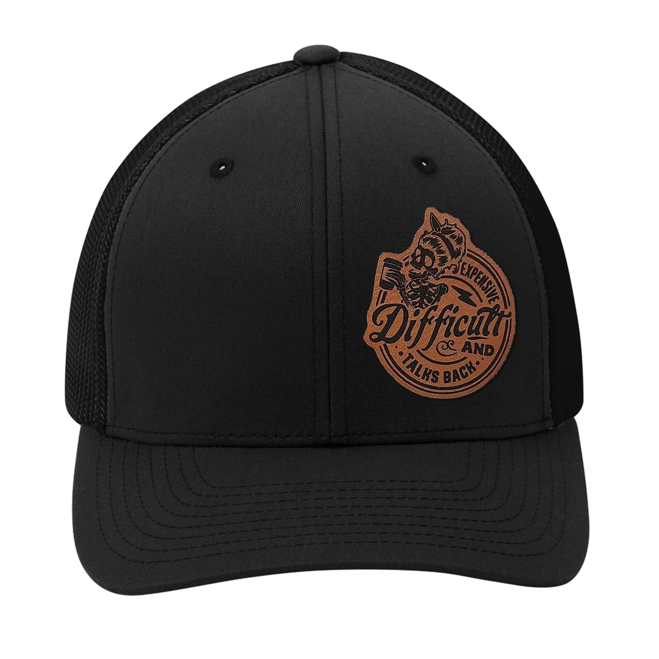 Expensive And Talks Back Premium Leather Patch Hat
