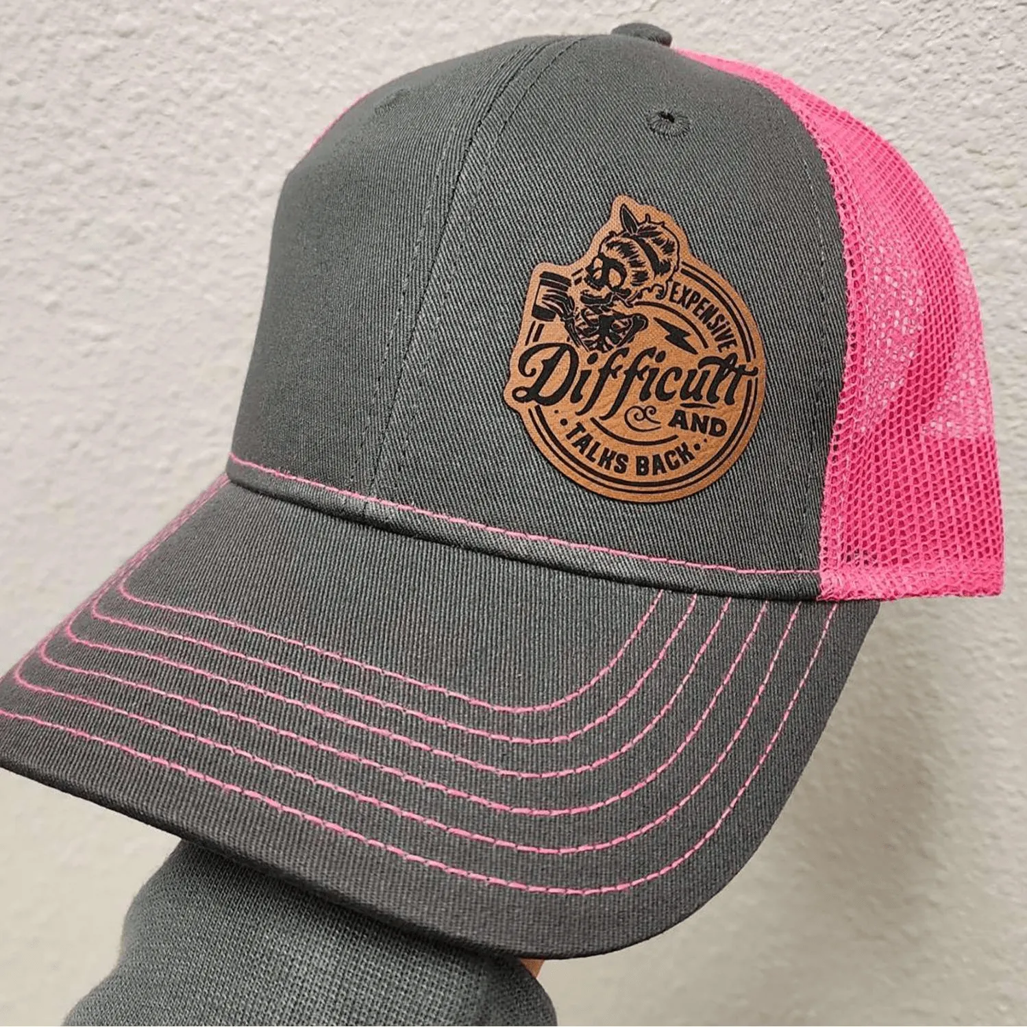 Expensive And Talks Back Premium Leather Patch Hat