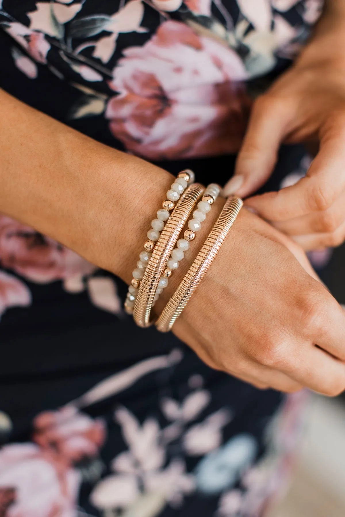 Expensive To Be Me Bracelet Set- Natural