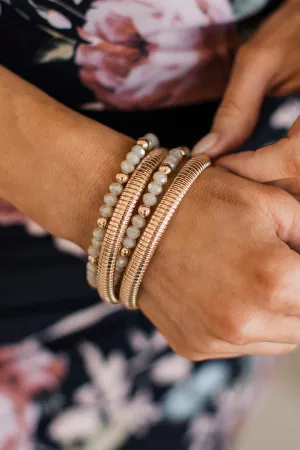 Expensive To Be Me Bracelet Set- Natural