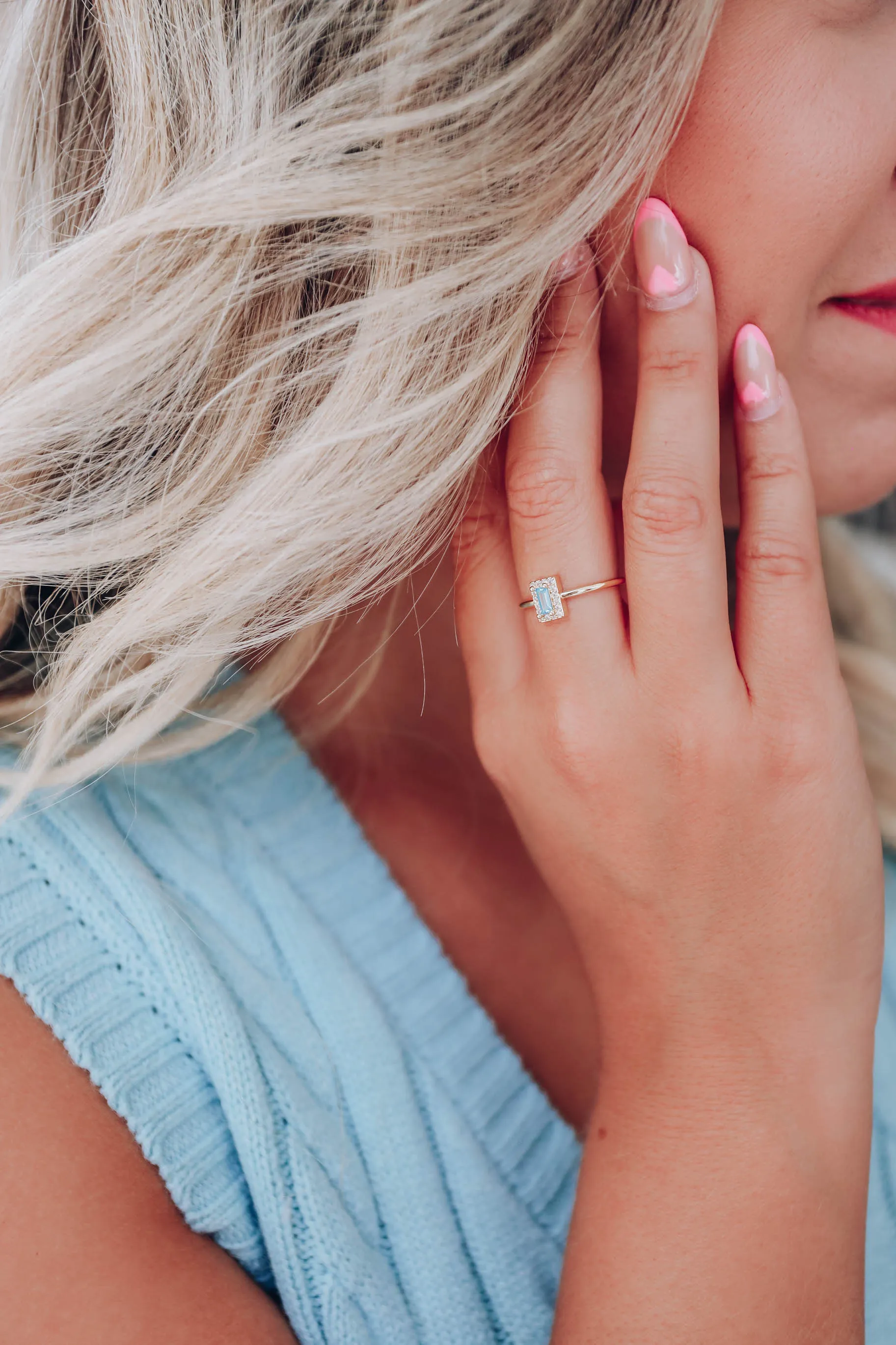 Fancy Statement Ring - Lt. Blue