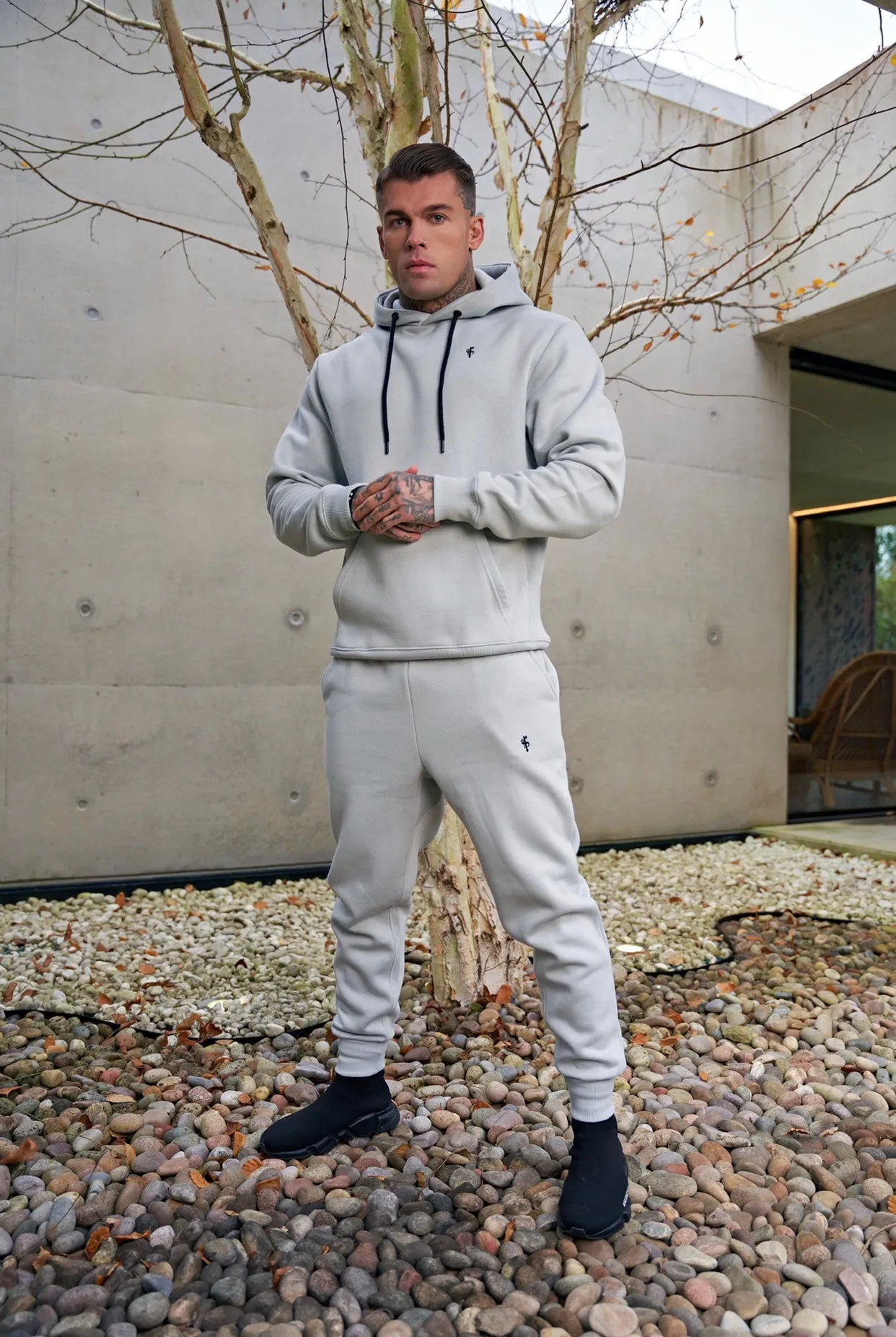 Father Sons Stone Grey Relaxed Fit Rib Panel Bottoms - FSH722
