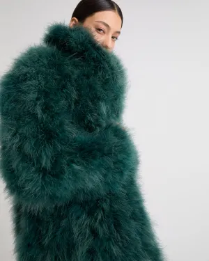Feather shawl collar coat