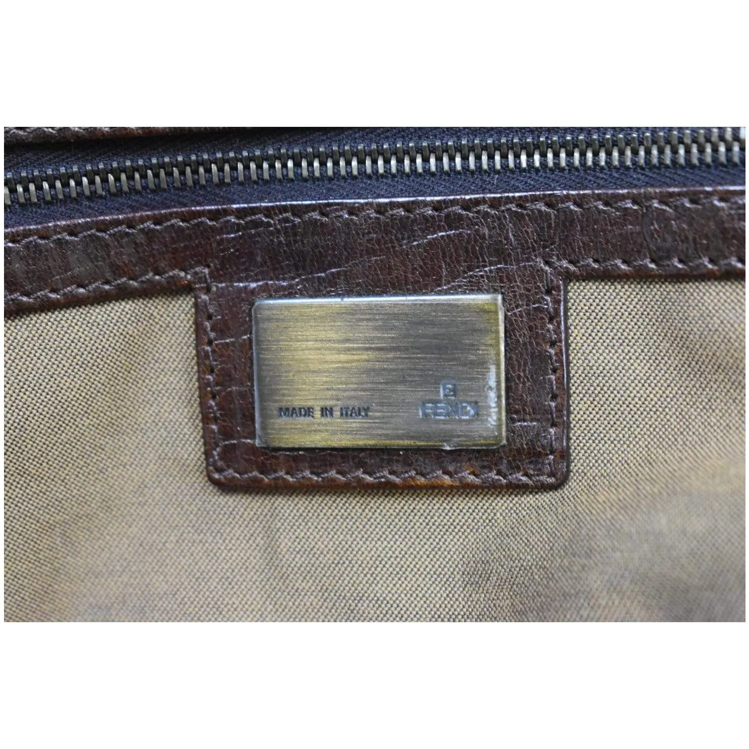 FENDI De Jour Large Zucca Tobacco Canvas Large Tote Bag Brown 8BN158