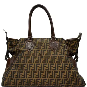 FENDI De Jour Large Zucca Tobacco Canvas Large Tote Bag Brown 8BN158