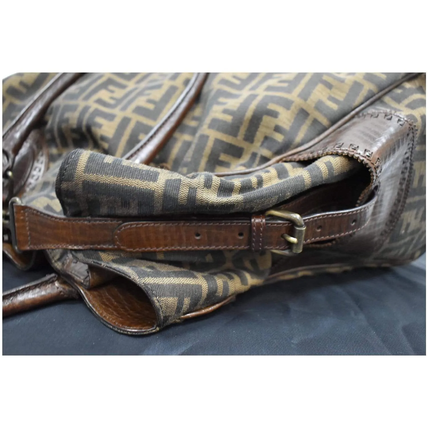 FENDI De Jour Large Zucca Tobacco Canvas Large Tote Bag Brown 8BN158