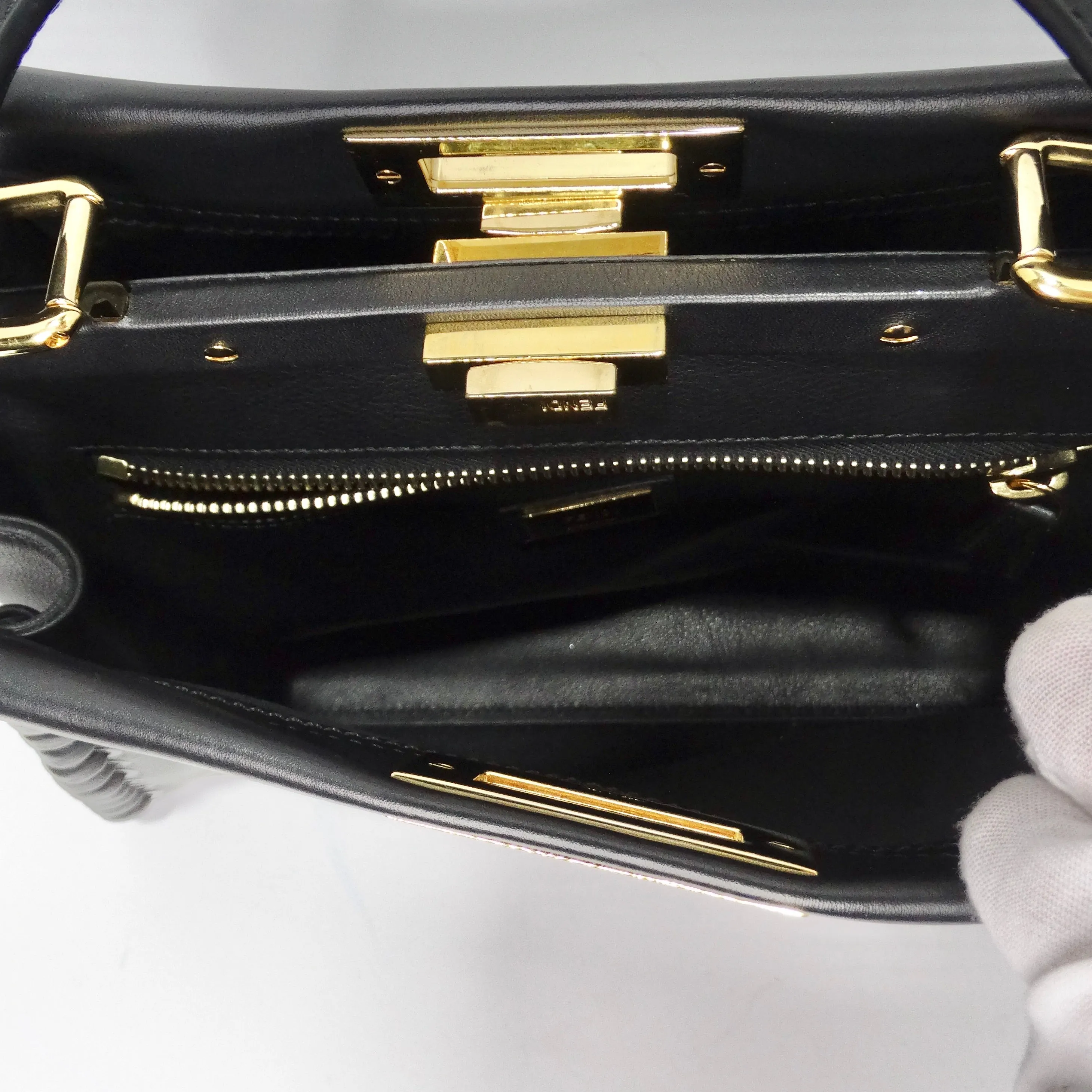 Fendi Peekaboo Medium Whipstitch Shoulder Bag