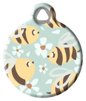 Floral Honey Bee Pet ID Tag