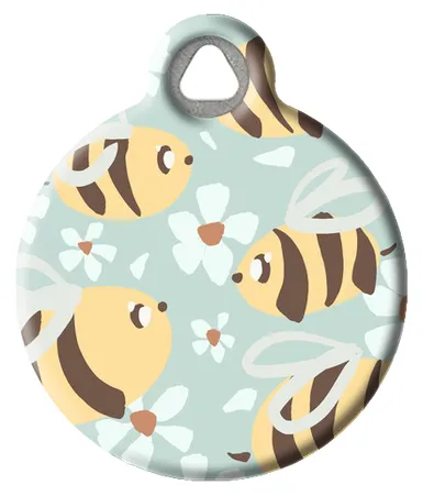 Floral Honey Bee Pet ID Tag
