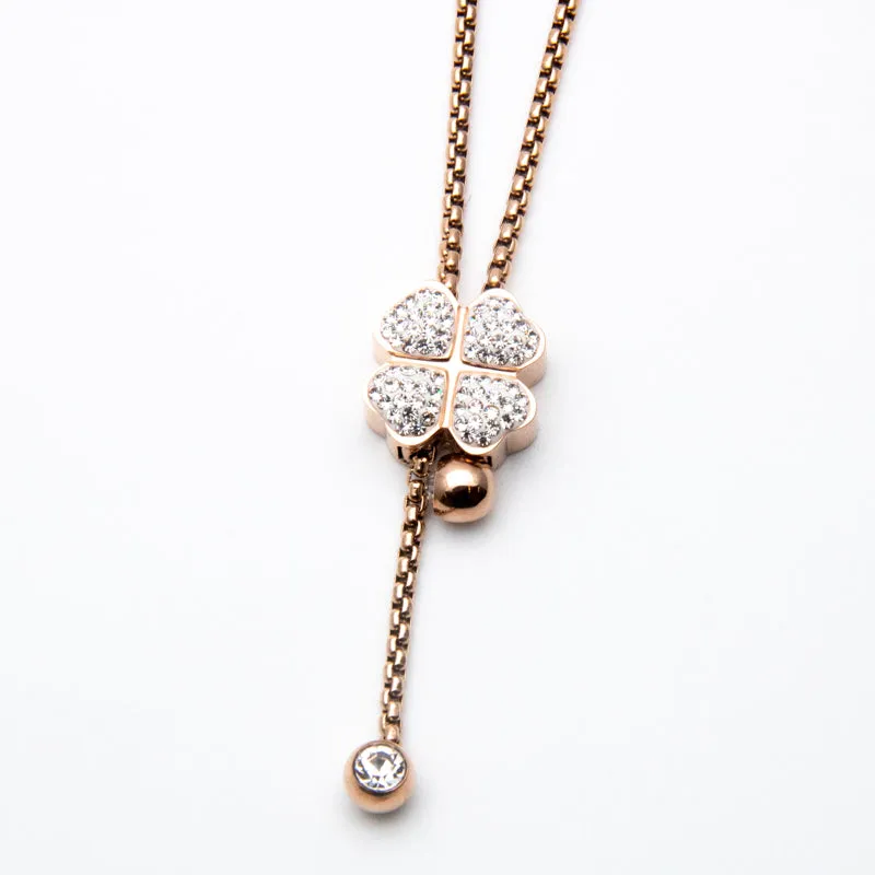 Folli Follie Eye-catching Clear Crystals Rose Gold flower Bracelet