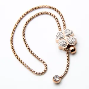 Folli Follie Eye-catching Clear Crystals Rose Gold flower Bracelet