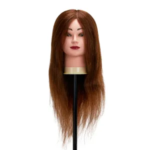 Gabbiano WZ1 Hairdressing Training Head, Natural Hair, Colour 4#, Length 20"