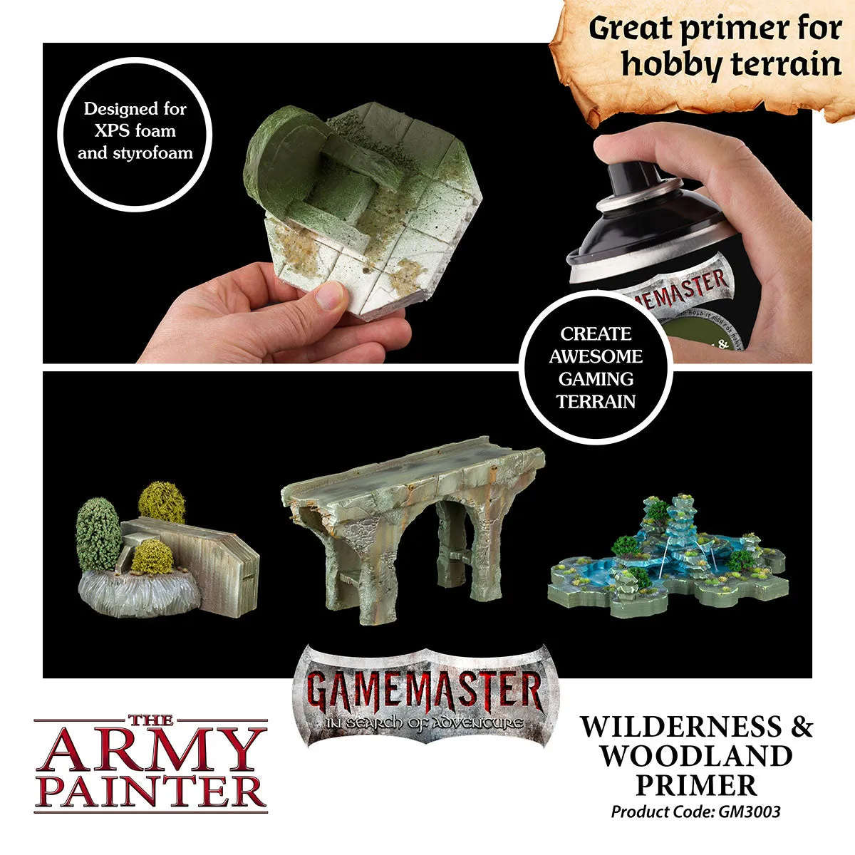 Gamemaster Terrain Primer Spray (300 mL) - Wilderness & Woodland