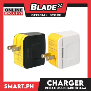 Gifts Remax USB Charger 3.4A 2Port (Assorted Colors)