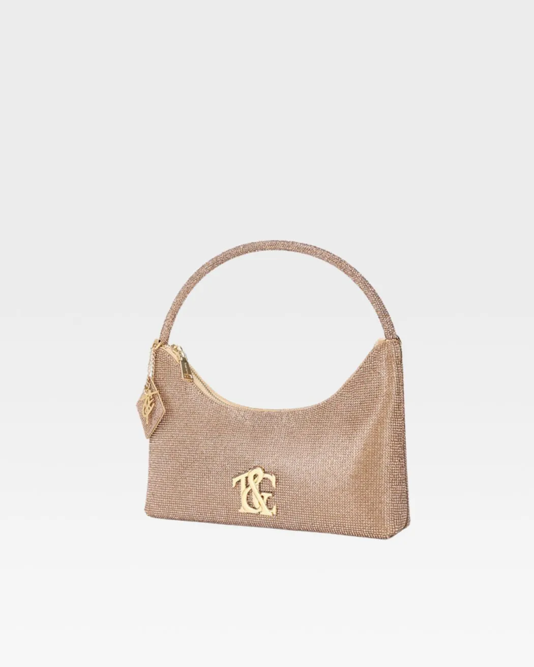 Glitter Crescent Purse in Gold