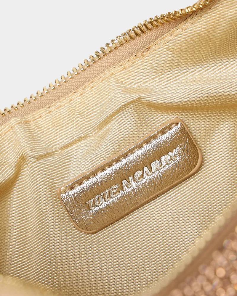 Glitter Crescent Purse in Gold