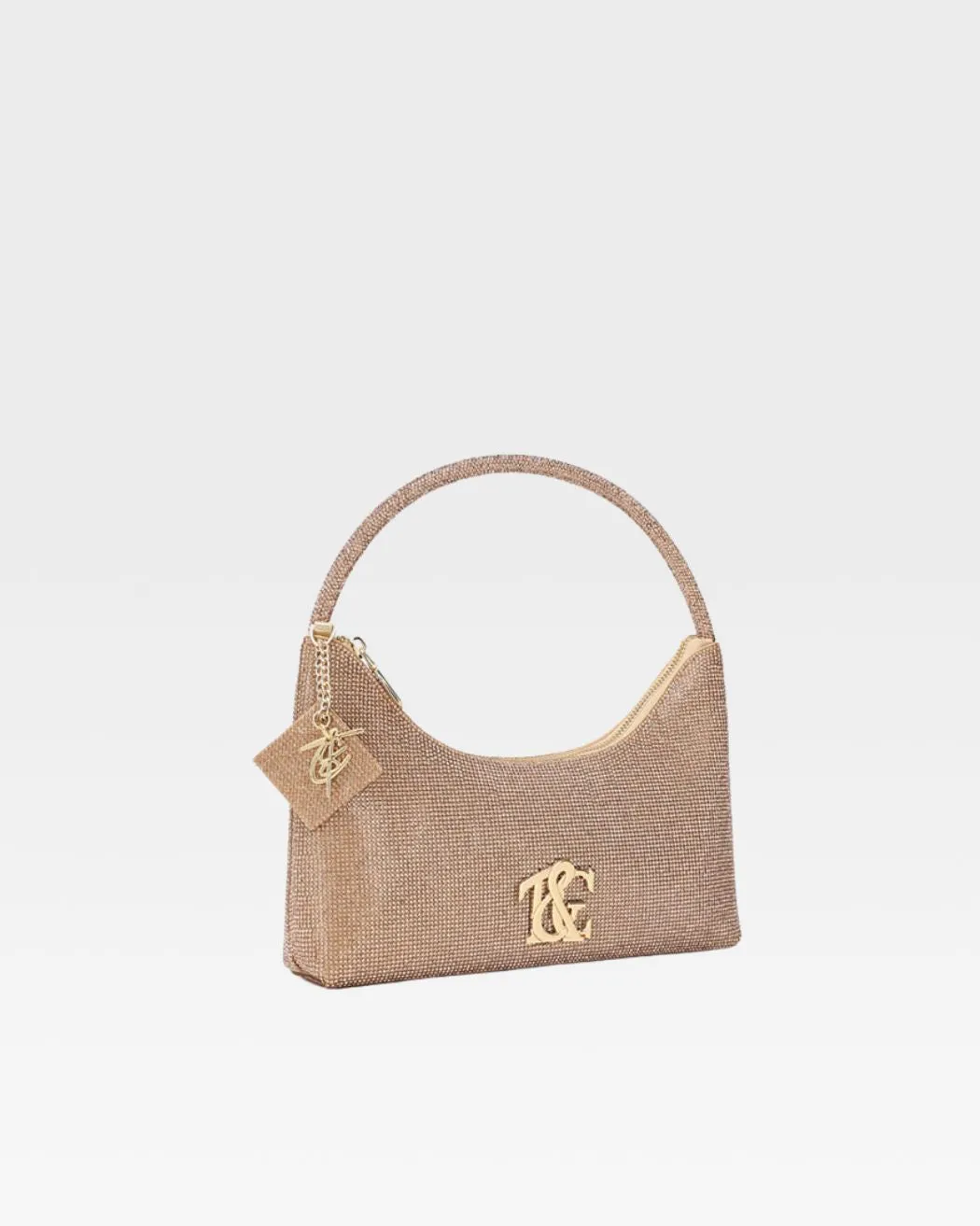 Glitter Crescent Purse in Gold
