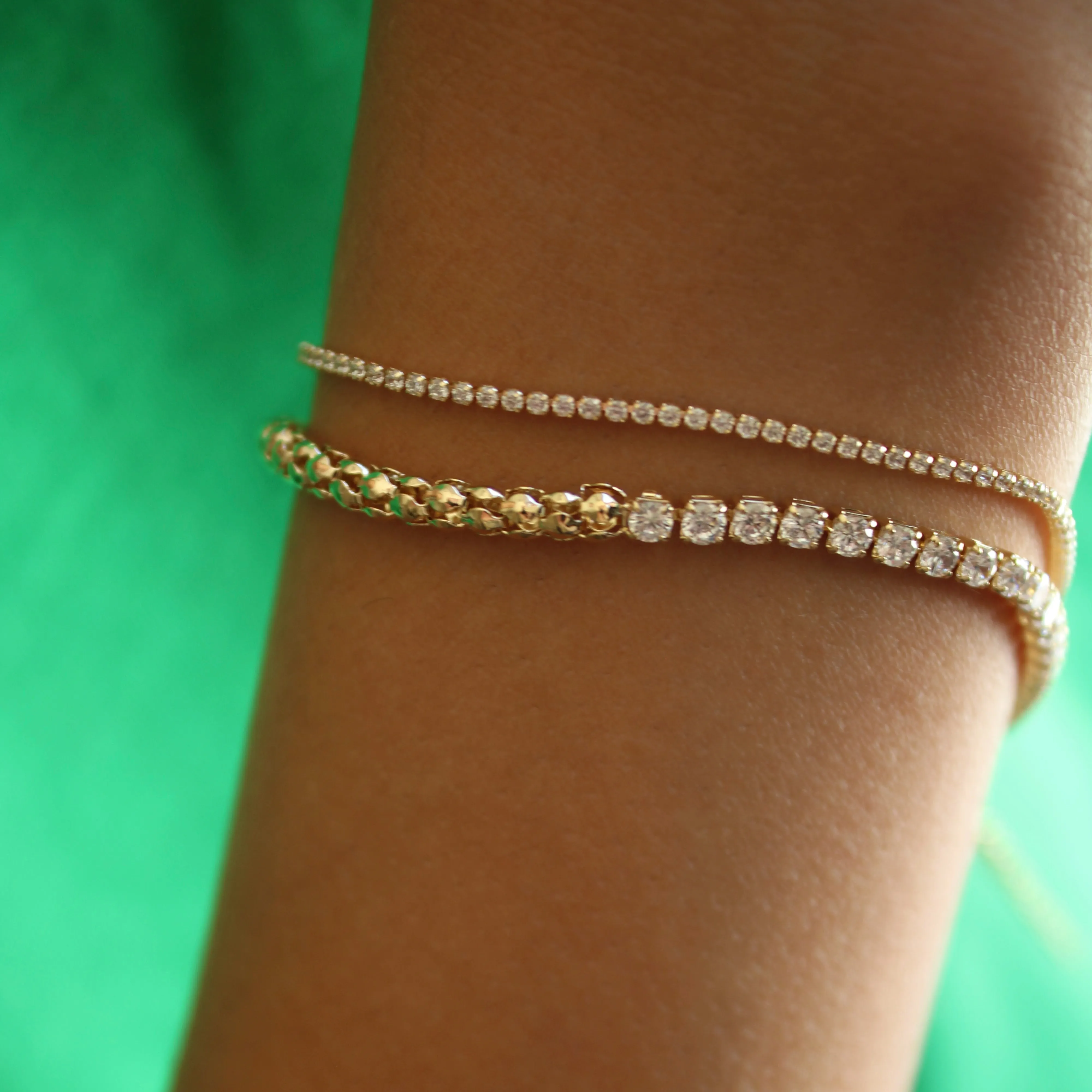 Gold Filled Tennis Bracelet- 1mm