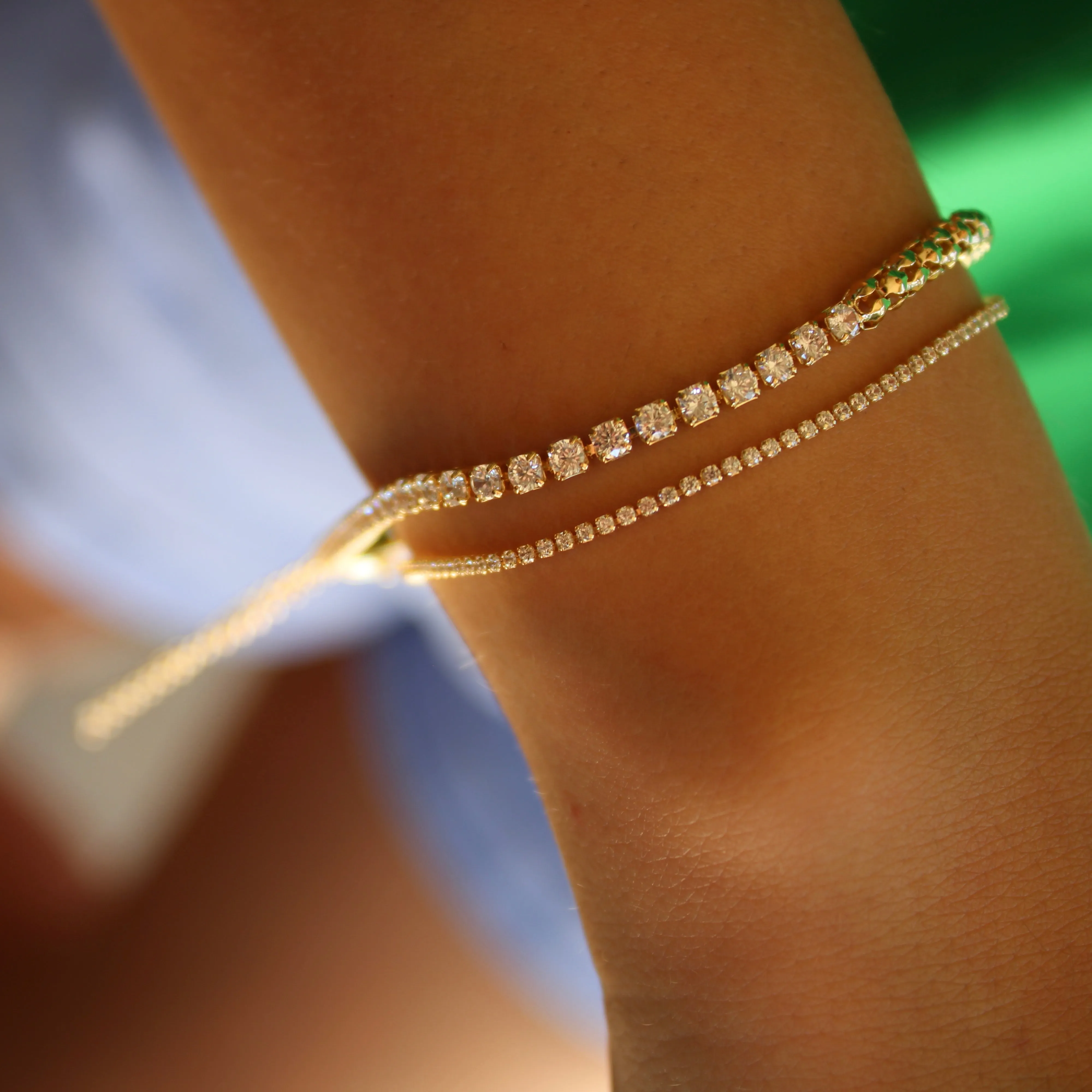 Gold Filled Tennis Bracelet- 1mm