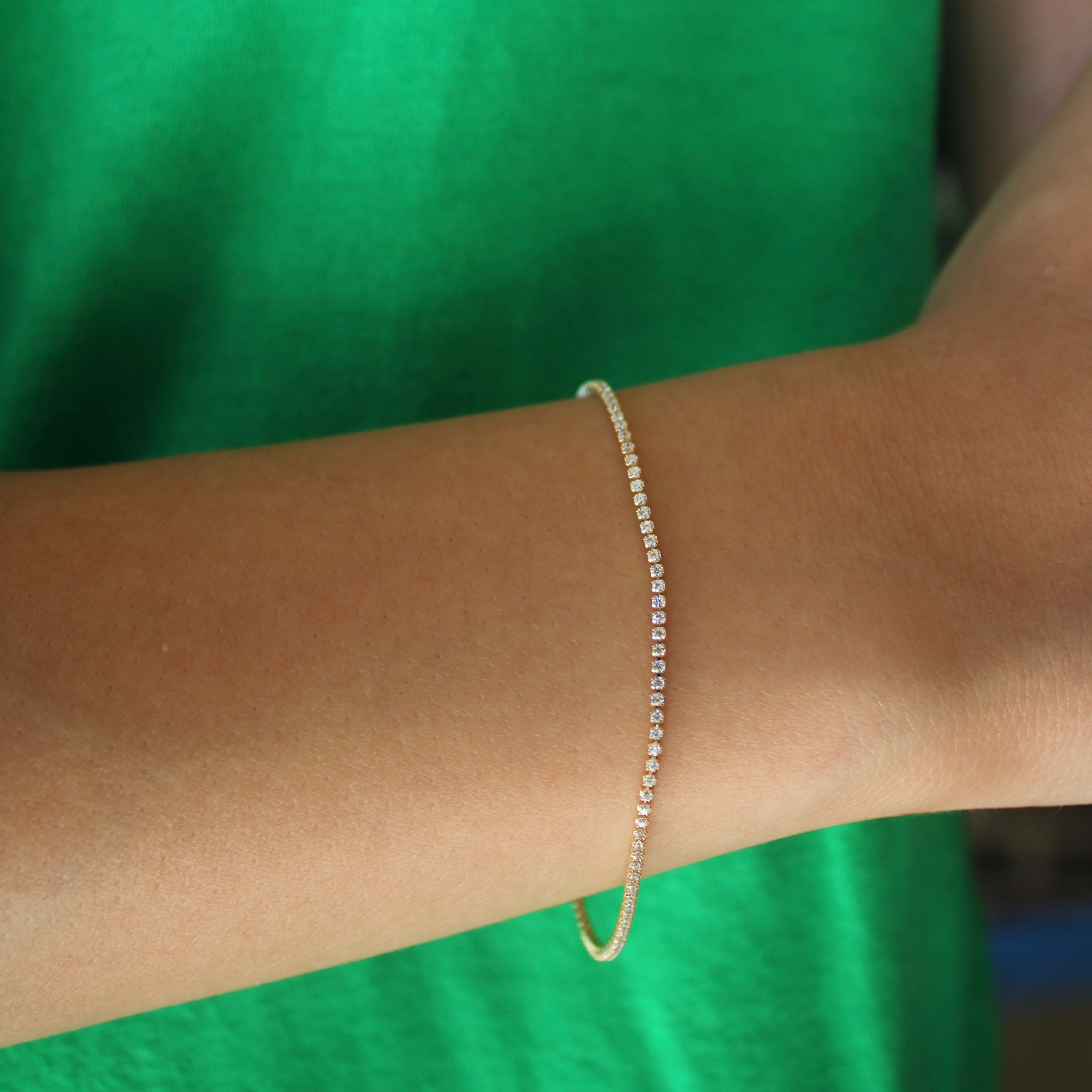 Gold Filled Tennis Bracelet- 1mm
