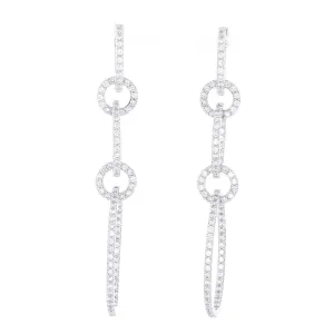 Graduated Oval Link Dangle Earrings