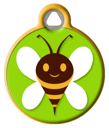 Green Bees | Bumble Bee | Lupine Microbatch Pet Tag