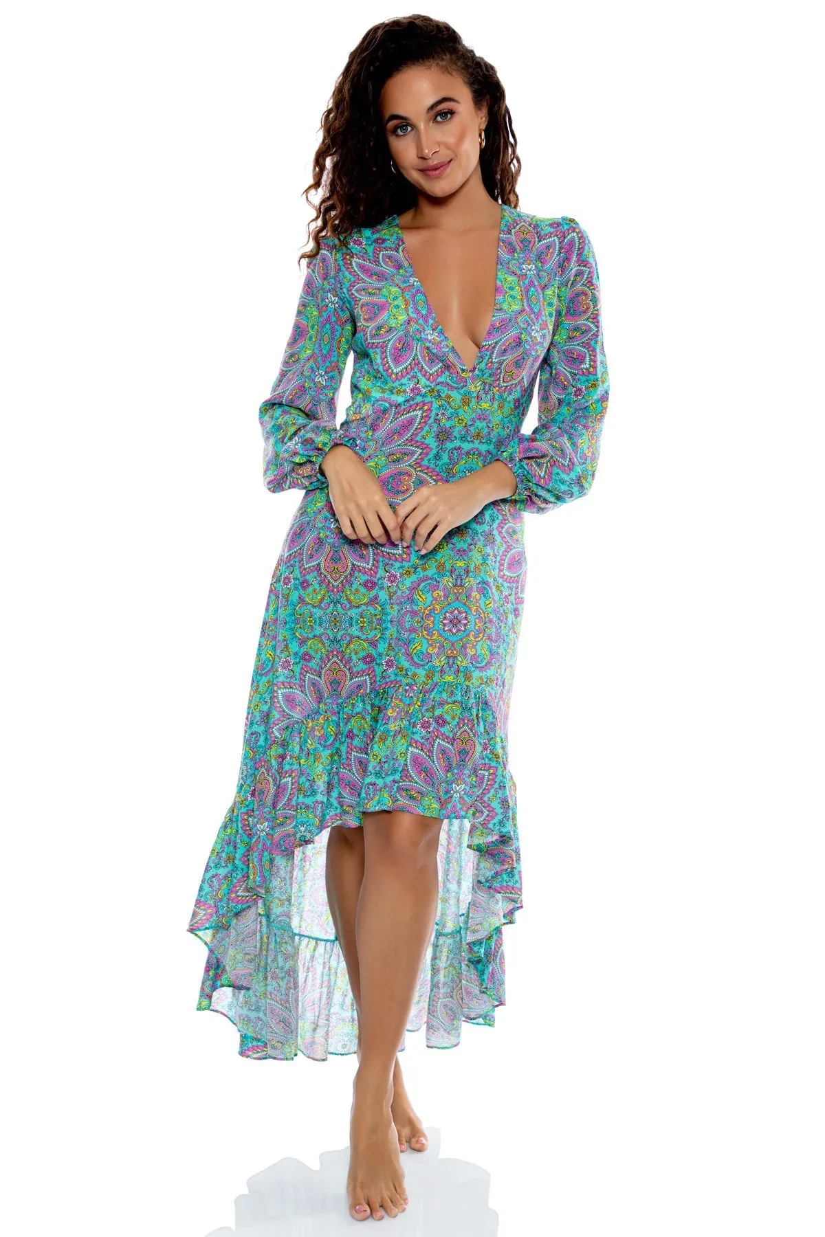 GROOVY LULI - Hi lo Long Sleeve Dress