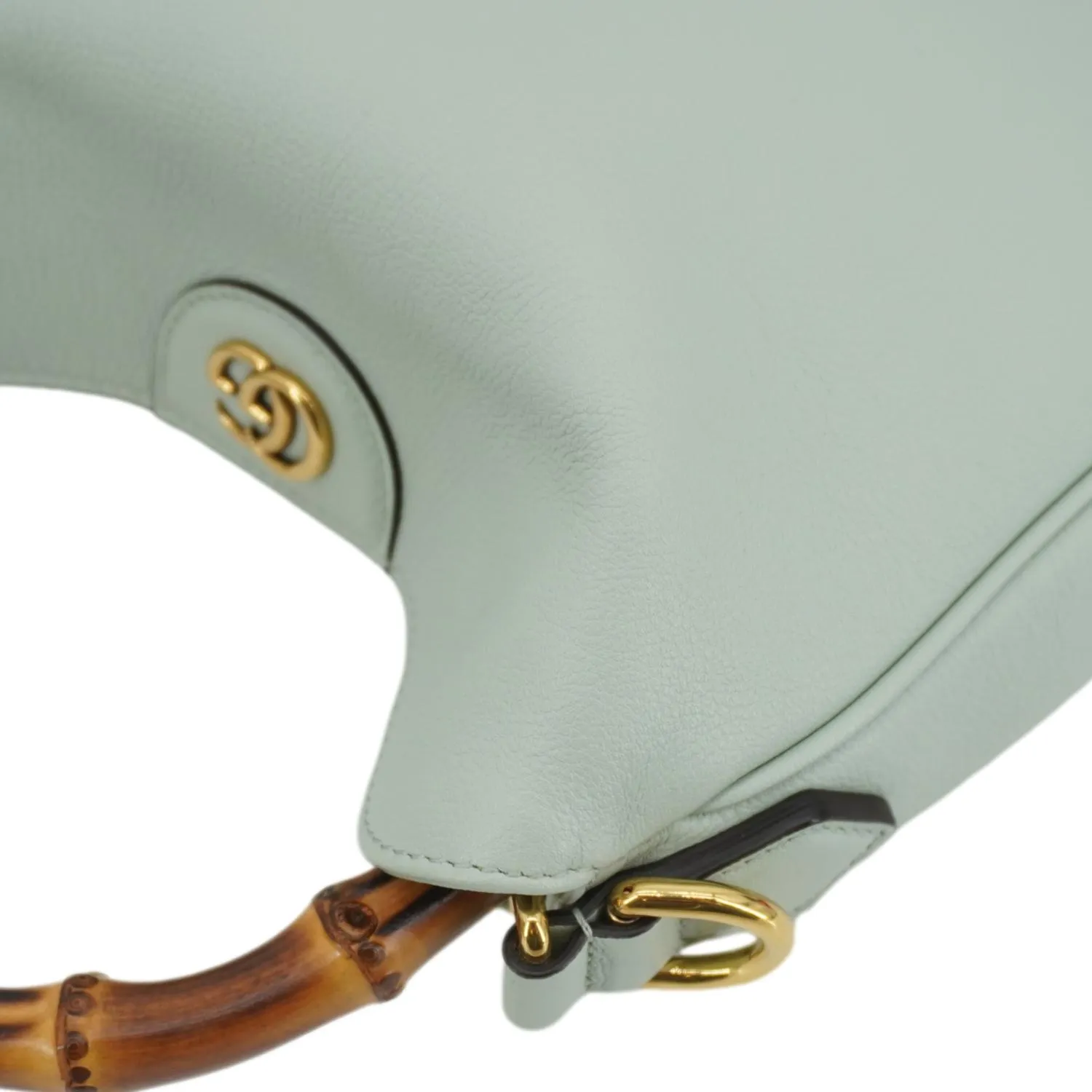 GUCCI Diana Small Leather Top Handle Shoulder Bag Pale Green 746251